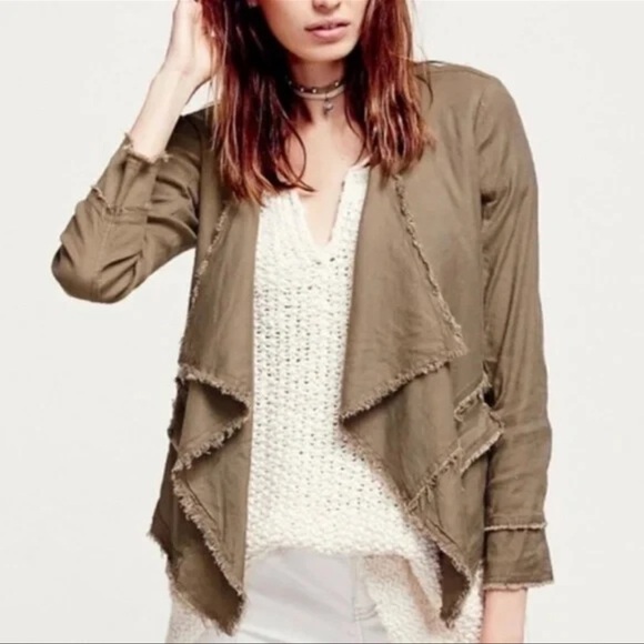 Free People Size Medium Linen Jacket - Picture 16 of 16